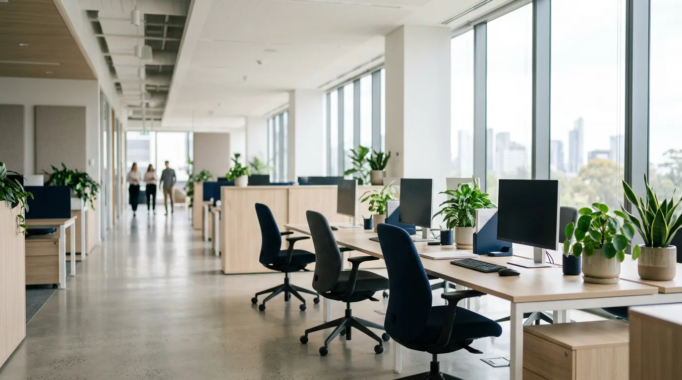 Open space lumineux et apaisé, illustrant la qualité de vie au travail