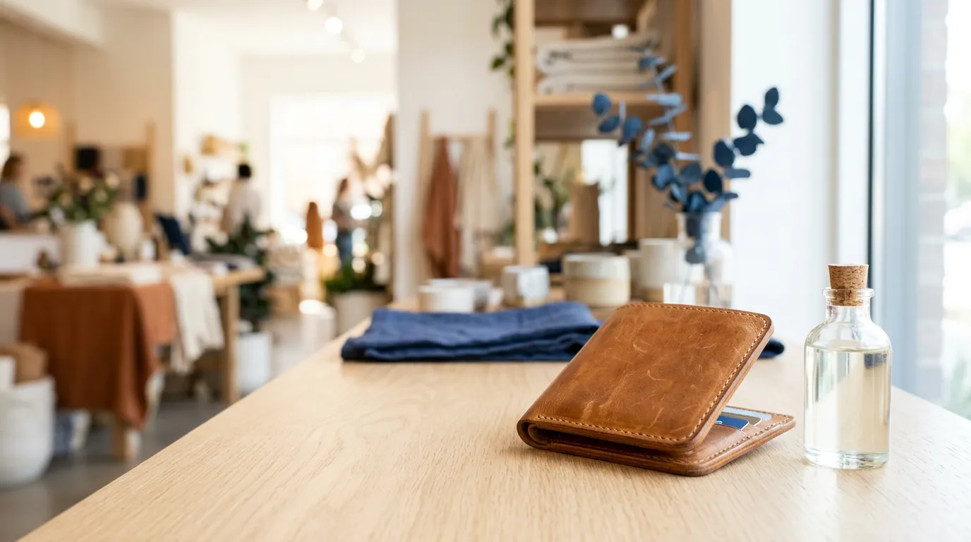 Produits artisanaux authentiques exposés dans une boutique, illustration de la protection d'une marque