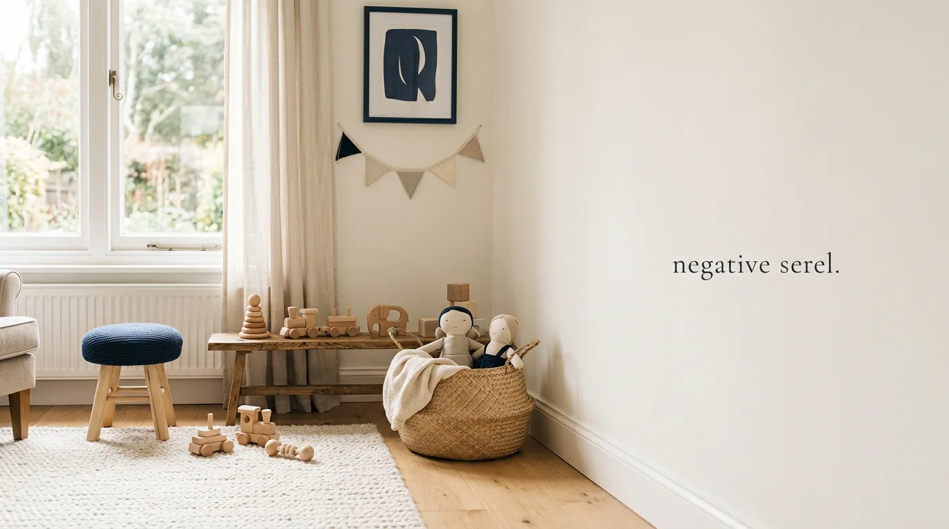 Coin de jeu pour enfant avec des jouets en bois et un tapis, sans personne
